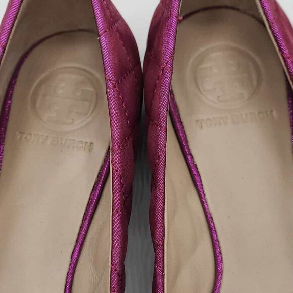 Tory Burch Metallic Fuschia Reva Flats size 7M NEW!  NWT! - Picture 11 of 14